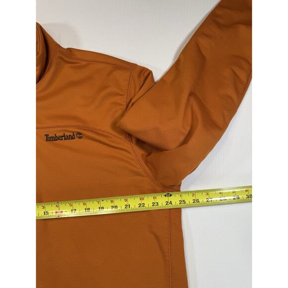 Timberland Sweater Mens XL Rust Orange Fleece Quarter Zip Pullover Logo Outdoor - Picture 5 of 8